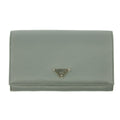 Prada Grey Nylon Triangular Logo Long Wallet #5162
