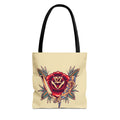 Vintage Rose Dagger Tote Bag – Retro Tattoo Floral AOP Tote