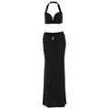 Sexy Bandeau Long Sleeve Back Slit Dress Suit