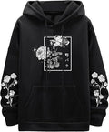 Men's Rose Print Casual Hooded Sweater