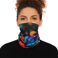 Floral Rainbow Roses Winter Neck Gaiter — Cozy Drawstring Face Scarf