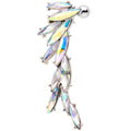1/4 Aurora Gem Feathered Cascade Tragus Cartilage Earring