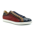 65-209-RED BREZZA Calfskin & Embossed Crocodile Sneaker, Red