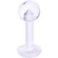 14G 1/4 Clear Flexible Bioplast Labret Monroe Retainer