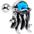16G 1/4 Aqua Gem Jaunty Jellyfish Cartilage Tragus Earring