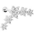 16G 5/16 Clear CZ Gem Floral Internal Thread Labret