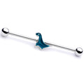14G Darling Green Dinosaur Industrial Barbell 38mm