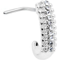 20G 5/16 Clear Gem Texture Faux Hoop L Shaped Nose Ring
