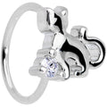 20G 5/16 Clear CZ Gem Elegant Cat Nose Hoop