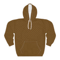 Brown All-Over Print Hoodie — Luxe Monogram Plaid Pullover