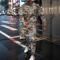 Round Neck Sweater Jungle Camouflage Sportswear Long Sleeve Two-piece Pants