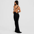 Halter Backless Pleating Sheath Dress