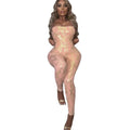 Sleeveless Backless Sexy Hot Girl Style Strap Metallic Gloss Jumpsuit