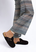 Ratiha Buckle Accent Slip-On Footbed Mules