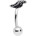 16G 5/16 Single Angels Wing Curved Eyebrow Ring