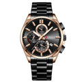 Men's Steel Band Waterproof Six-pin Timing Watch