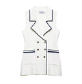 Summer New  Style Women's Fashion Temperament Sleeveless Trim Knit Tank Top