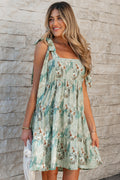 Ila Floral Knotted Strap Smocked Tiered Dress