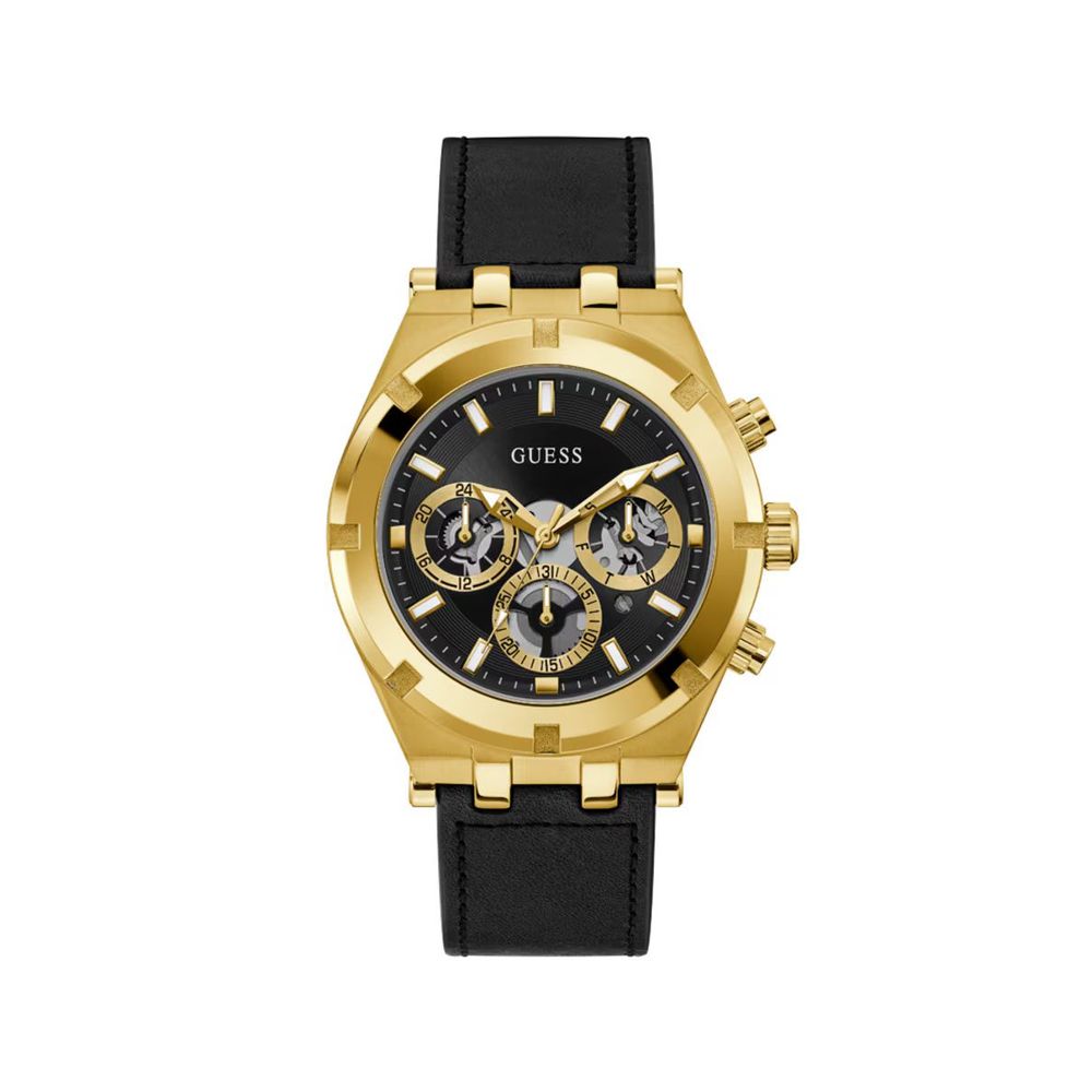 Guess Black Leather Bracelet Watch