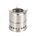 Outdoor Firewood Stove Stainless Steel Barbecue Grill Wood Charcoal Solid Alcohol Heater Warming Furnace