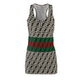Racerback Dress — All-Over Geometric Stripe Print