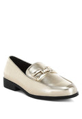 Melucine Metallic Horsebit Detail Loafers