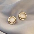 Cat's Eye Flower Earrings High Sense Opal Square Triangle Geometry Earrings