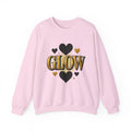 Glow Heart Crewneck Sweatshirt — Gold & Black Graphic