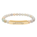 Engraved "Daughter" Natural Stone Stretch Bar Bracelet