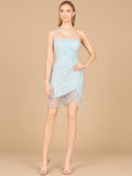 One Shoulder Fringe Short Dress