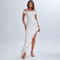 Sexy Off-neck Lace Dress ruffle