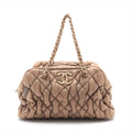 Chanel Bubble Quilt Lambskin Chain Shoulder Bag Beige Gold Metal Fittings 12 Series  #2600