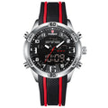 Lige Men's Dual Display Watch Multi-Function Chronograph Sports Waterproof Watch