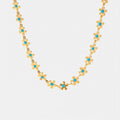 Flower blue drip oil niche light luxury necklace