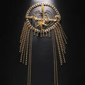 New Tassel Hair Chain Bridal Headpiece for Women Rave Accessories Stage Rhinestone Geometric Head Chain Hat Jewelry Gifts