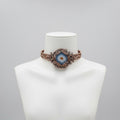 Wire Wrapped Blue Agate Goddess Choker
