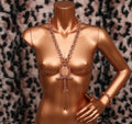 Copper Ankh And 2s Link Chain W/ Bracelet Set