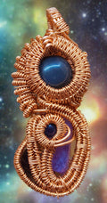 iamevibez Amethyst And Black Obsidian Custom Wire Wrapped Pendant "Cosmos"