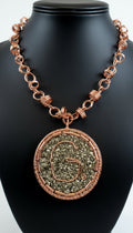 Wire Wrapped Pyrite Customized Letter Pendant And Chain Set