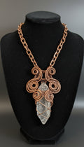 iamevibez Custom Wire Wrapped Large Clear Quartz Point Necklace