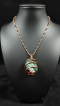 Small Wire Wrapped Basket Tumbled Stone Necklace