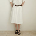 Pure Linen A line Skirt Women Summer High Waist Skirt Old Money Slimming Loose Straight Dress over the Knee Office Mid Skirt (no belt)