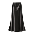 Satin Skirt for Women Autumn Winter High Waist Slimming Fishtail Long Skirt