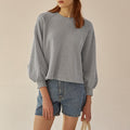 Autumn Winter Hoodie Loose Short Lantern Sleeve Stitching Pure Cotton French Casual Pullover Women Clothing