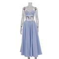 Early Spring Lace Splicing Sling Vest Sexy Women Clothing High Waist Big Swing Skirt Two Piece Set