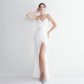 Long Sleeveless Split Debutante Gala Dinner Slim Fit Fishtail Wedding Dress