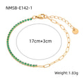Arrival Rainbow Color Fine Diamond Titanium Steel Bracelets Women Exquisite Small Qiaoyi Row Full Diamond Stainless Steel Jewelry