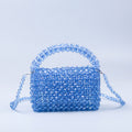 Summer Handmade Acrylic Beaded Weave Multi Color Trendy Casual All Matching Portable Crossbody Small Square Bag