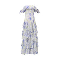 Fairy Floral God Tube Top Waist Controlled Large Hem Formal Dress Women Summer Printed Ruffled Dress Women