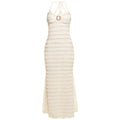Women Clothing Summer French Sexy Slim V neck Halter Lace up Dress